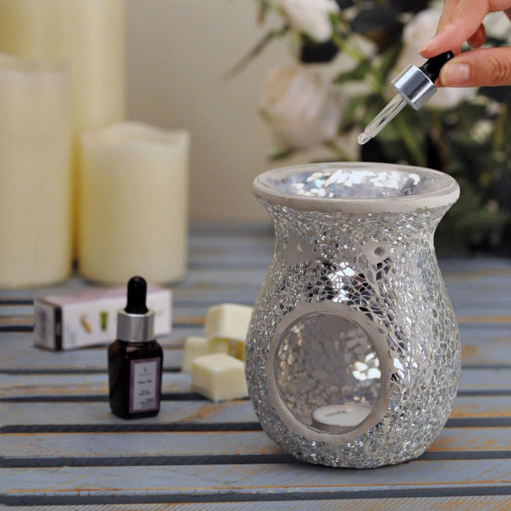 Sense Aroma Silver Crackle Wax Melt Warmer Extra Image 2